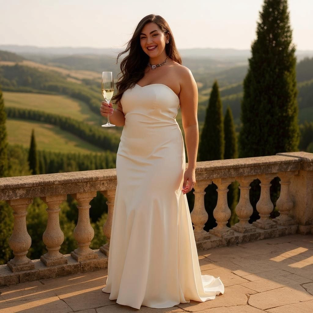 NEW Torrid Ivory White Strapless Satin Flare Wedding Dress Gown SZ 14